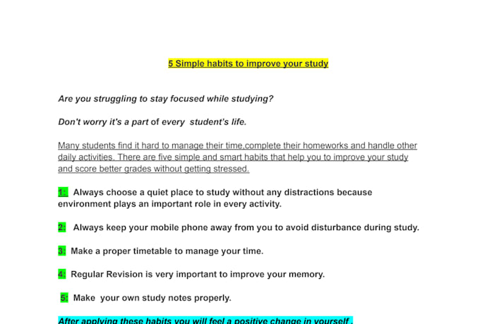 do professional content writing, articles and study guides